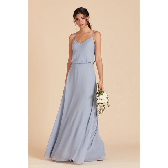 Birdy Grey Dresses & Skirts - Birdy Grey Size S NEW Gwennie Chiffon Dusty Blue Maxi Bridesmaid Dress